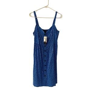 NWT Banana Republic Sleeveless Dress Blue Floral Buttons Size S